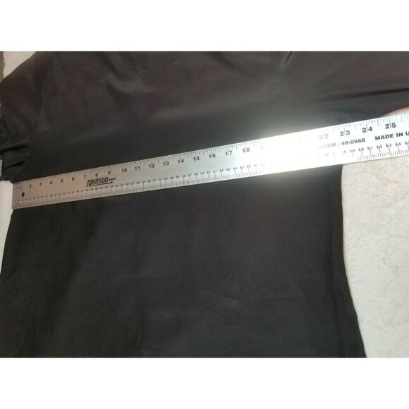 Oleg Cassini Womens Crew Neck Black Button Back Blouse Top Size 14 Long Sleeve - Picture 5 of 6